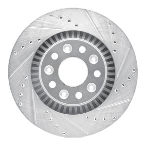 Ford Five Hundred Brake Rotor (1) - Front Right - R1 Concepts - Drilled & Slotted - Silver - `05-`09